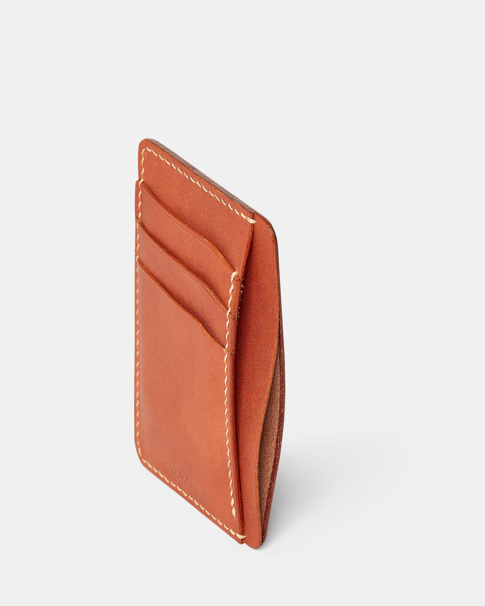 MT Java Slim Wallet | Tan, Wallets by Ryoko Bags Dubai. Hand Stitched, using vegetable tanned Japanese leather