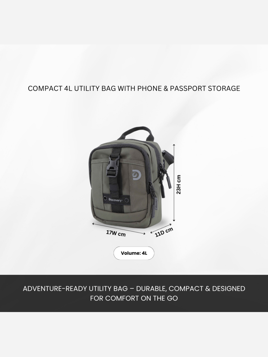 Bagsy_Discovery_Utility Bag_Shield - Utility Bag 4L_D00112.11_Khaki