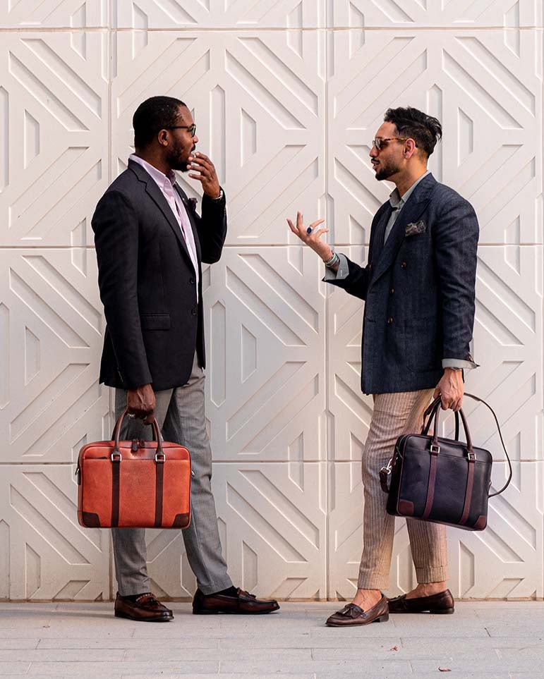BAGSY_Ryokō_Bags_Wellington Laptop Briefcase | Tan & Brown_TRV - WLB - TB - 001_