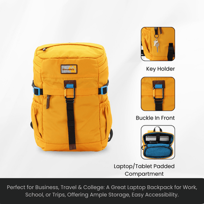 Bagsy_Discovery_Backpack_Icon Travel Backpack 25L_D00723.68_Ocher