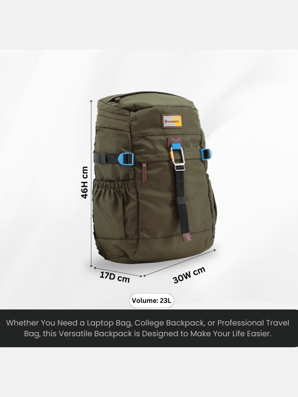 Bagsy_Discovery_Backpack_Icon Travel Backpack 25L_D00723.11_Khaki