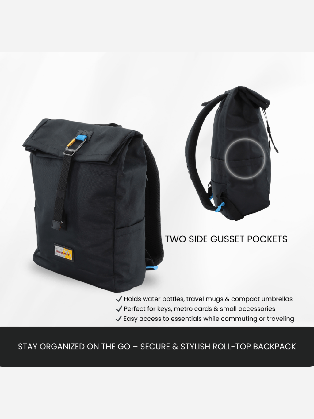 Bagsy_Discovery_Roll Top Bag_Icon Roll Top Bag 15L_D00722.06_Black