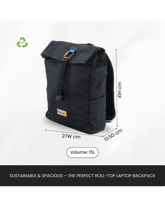 Bagsy_Discovery_Roll Top Bag_Icon Roll Top Bag 15L_D00722.06_Black