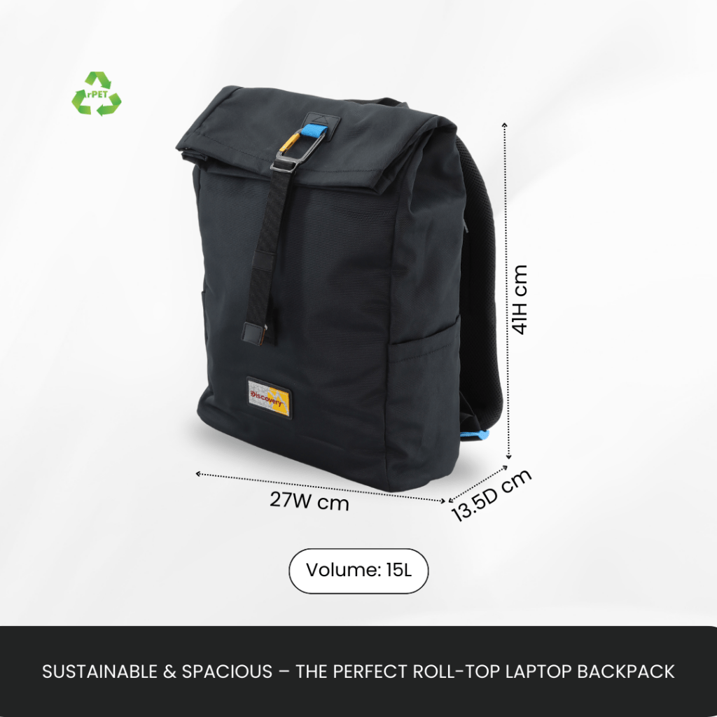 Bagsy_Discovery_Roll Top Bag_Icon Roll Top Bag 15L_D00722.06_Black