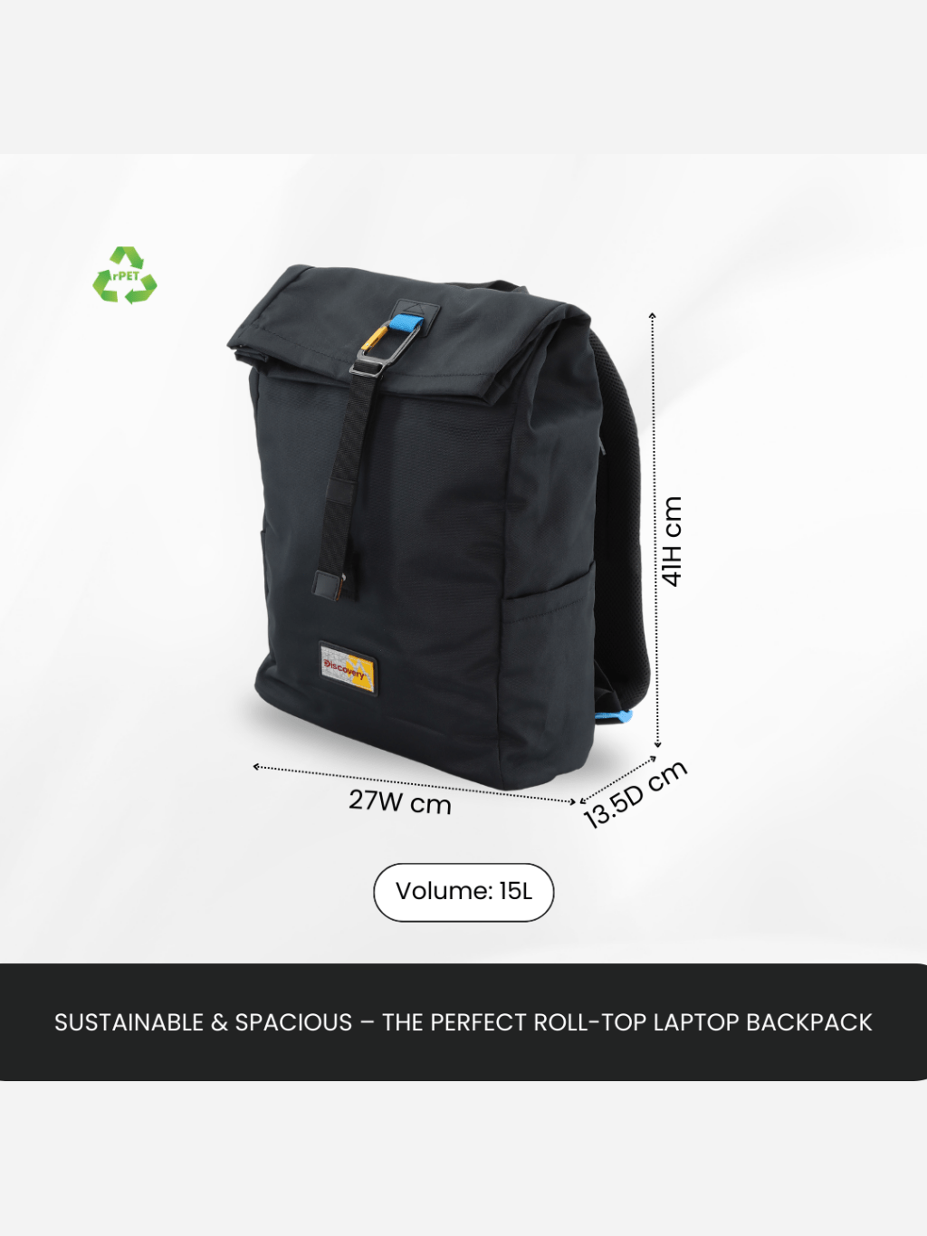 Bagsy_Discovery_Roll Top Bag_Icon Roll Top Bag 15L_D00722.06_Black