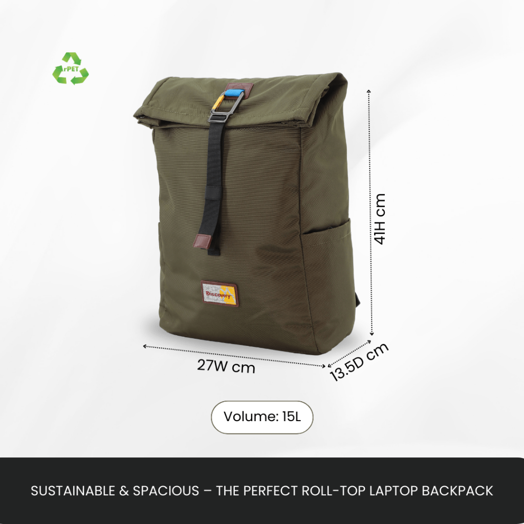 Bagsy_Discovery_Roll Top Bag_Icon Roll Top Bag 15L_D00722.11_Khaki