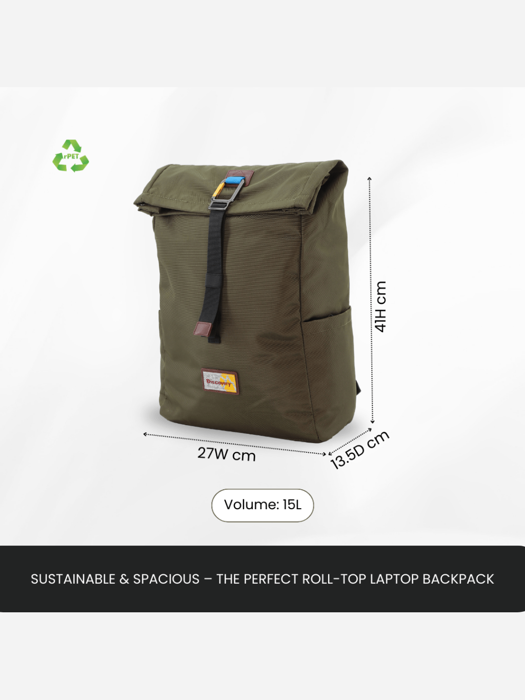 Bagsy_Discovery_Roll Top Bag_Icon Roll Top Bag 15L_D00722.11_Khaki