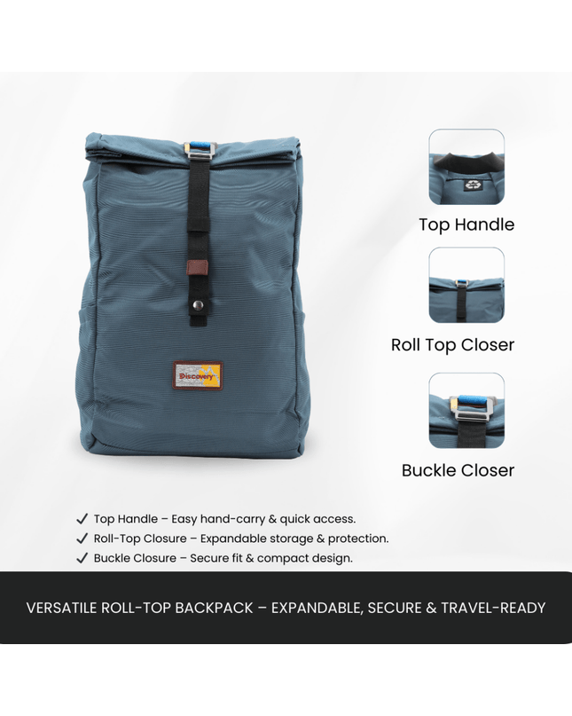 Bagsy_Discovery_Roll Top Bag_Icon Roll Top Bag 15L_D00722.40_Steel Blue