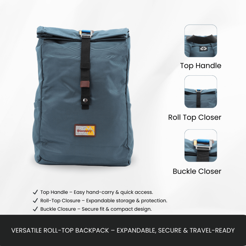 Bagsy_Discovery_Roll Top Bag_Icon Roll Top Bag 15L_D00722.40_Steel Blue