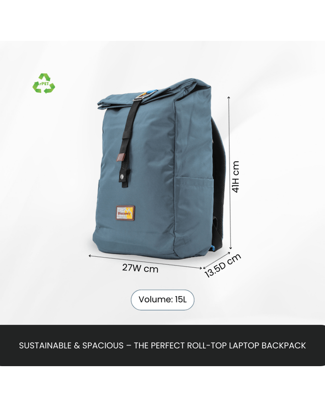 Bagsy_Discovery_Roll Top Bag_Icon Roll Top Bag 15L_D00722.40_Steel Blue