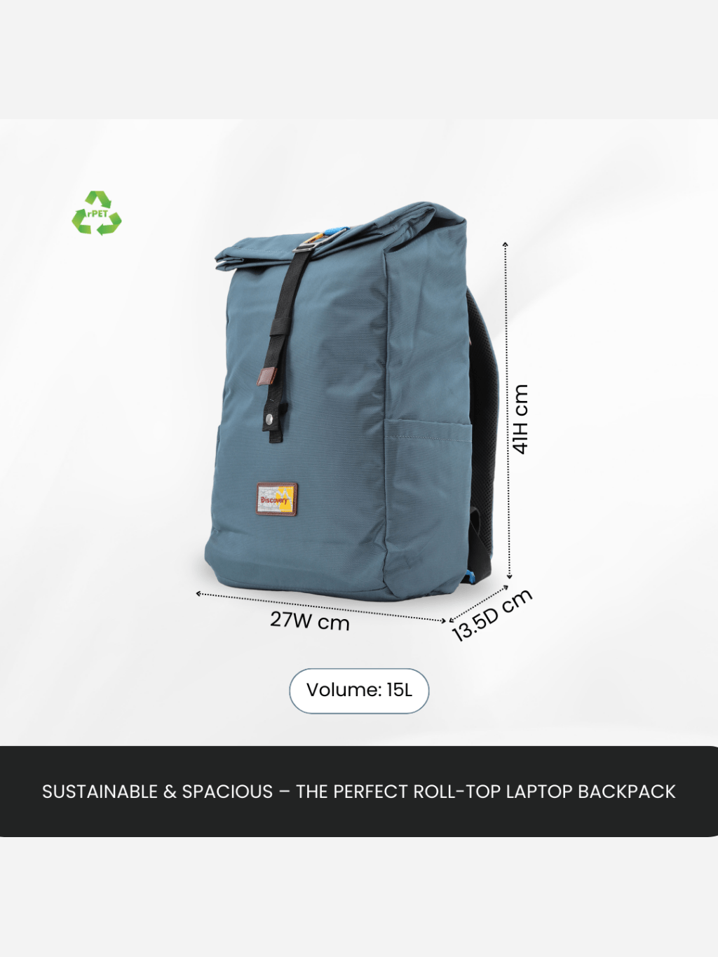 Bagsy_Discovery_Roll Top Bag_Icon Roll Top Bag 15L_D00722.40_Steel Blue