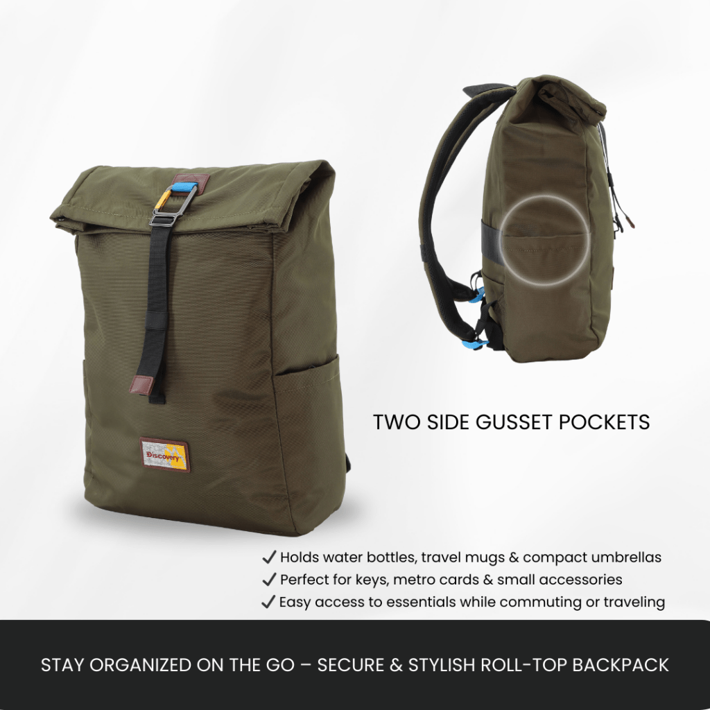 Bagsy_Discovery_Roll Top Bag_Icon Roll Top Bag 15L_D00722.11_Khaki