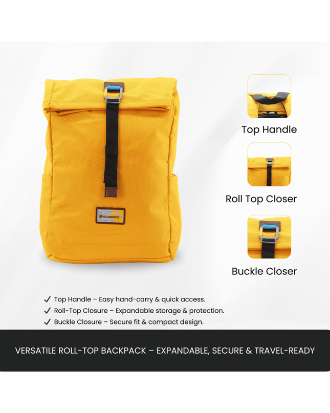 Bagsy_Discovery_Roll Top Bag_Icon Roll Top Bag 15L_D00722.68_Ocher