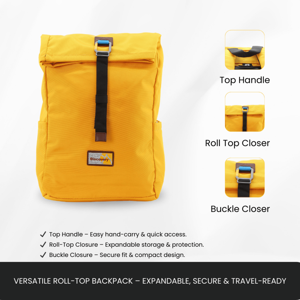 Bagsy_Discovery_Roll Top Bag_Icon Roll Top Bag 15L_D00722.68_Ocher