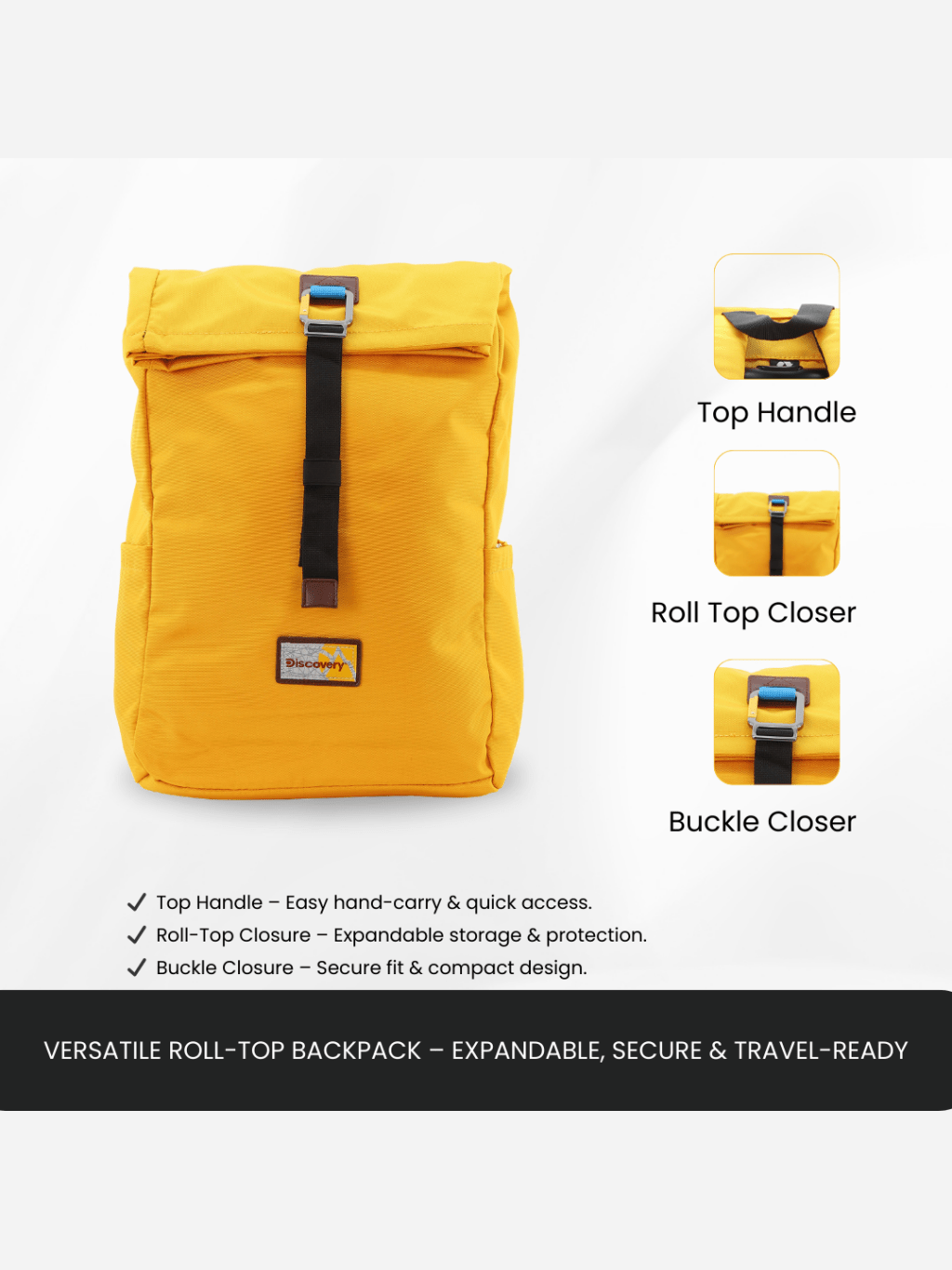 Bagsy_Discovery_Roll Top Bag_Icon Roll Top Bag 15L_D00722.68_Ocher