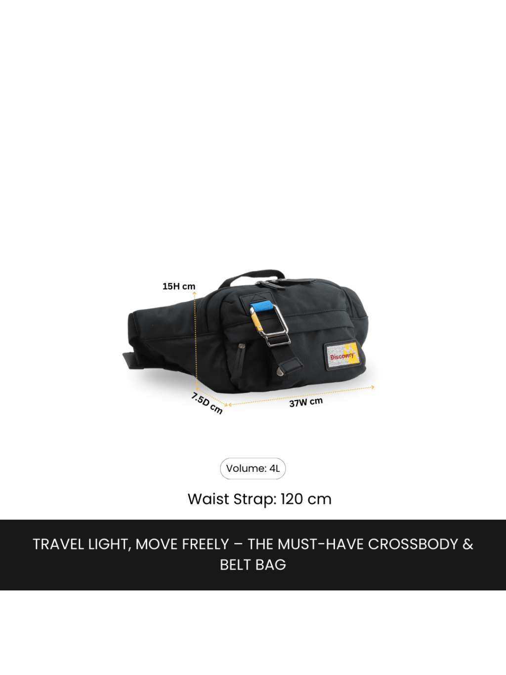 Bagsy_Discovery_Waist Bag_Icon Waist Bag 4L_D00716.06_Black