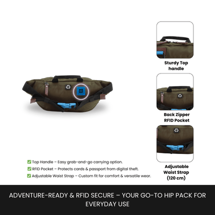 Bagsy_Discovery_Waist Bag_Icon Waist Bag 4L_D00716.11_Khaki