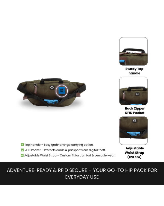 Bagsy_Discovery_Waist Bag_Icon Waist Bag 4L_D00716.11_Khaki