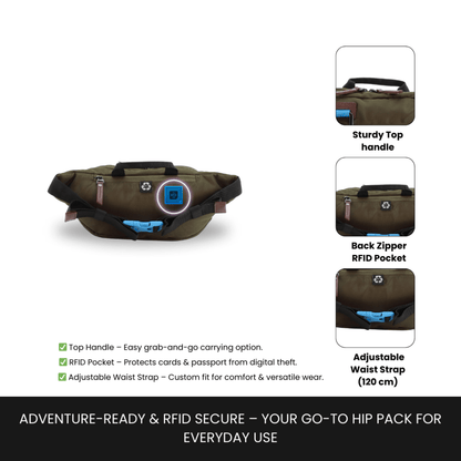 Bagsy_Discovery_Waist Bag_Icon Waist Bag 4L_D00716.11_Khaki