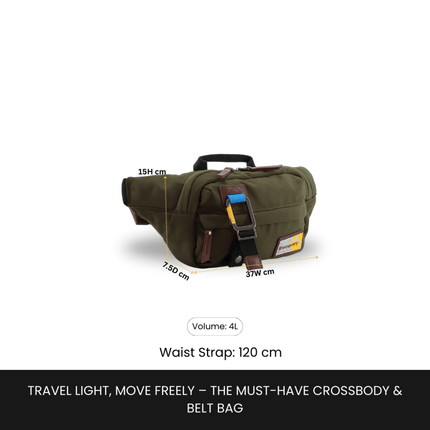 Bagsy_Discovery_Waist Bag_Icon Waist Bag 4L_D00716.11_Khaki