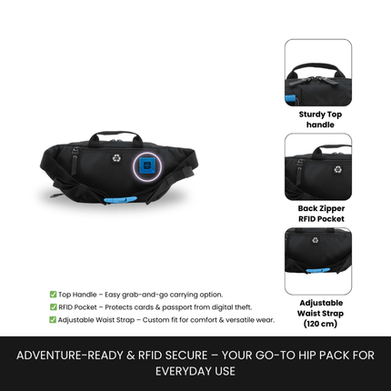 Bagsy_Discovery_Waist Bag_Icon Waist Bag 4L_D00716.06_Black