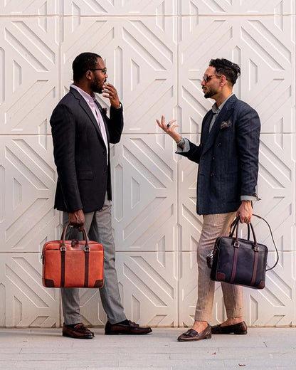 BAGSY_Ryokō_Bags_Wellington Laptop Briefcase | Tan &amp; Brown_TRV - WLB - TB - 001_