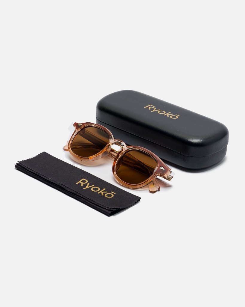BAGSY_Ryokō_Sunglasses_IconicGaze - Clear/Brown_S 5456 C5_